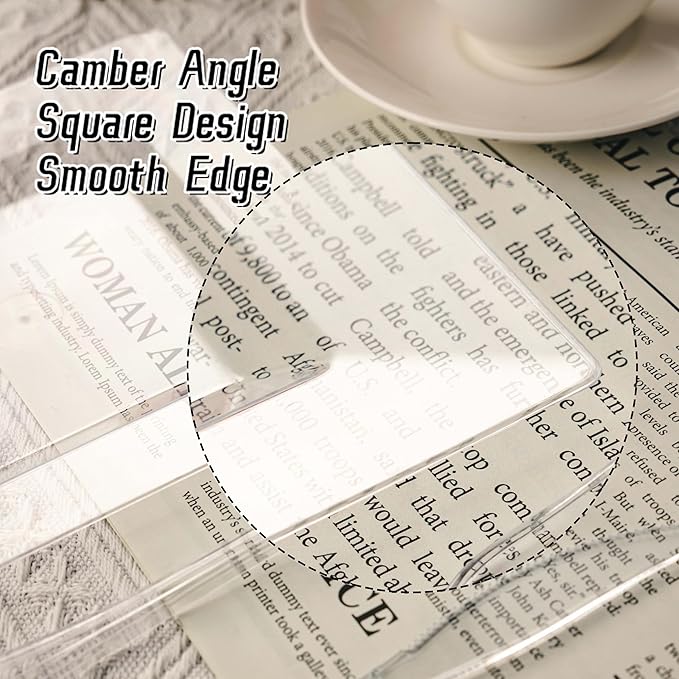 N9R 70PCS 6.5 Inch Square Clear Plastic Plates for Dessert & Appetizer, Durable Disposable Plates for Party, Wedding Events