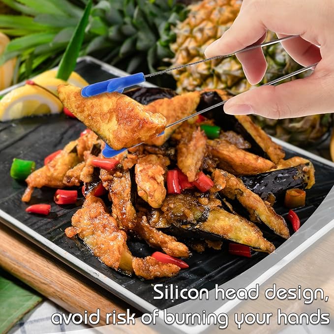 Shindel 12PCS Mini Tongs, 5.1 Inch Silicone Small Tongs for Kids, Funny Kitchen Serving Gadgets for Christmas Candy, Appetizers, Ice Cube, Fruits, Dessert, Great for Fine Motor, Sensory Coordination