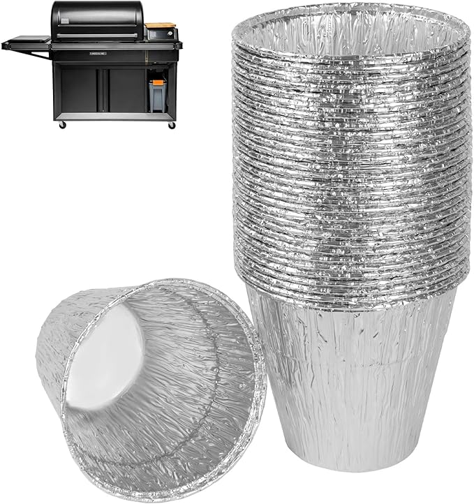 30 Packs BAC608 Grease Bucket Liner for Traeger Timberline and Timberline XL Pellet Grills, Traeger Lronwood, Lronwood XL Disposable Grill Liner, Traeger Flatrock Accessories Drip Tray Liners