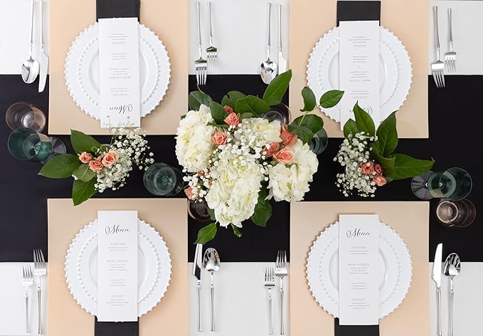 PLASTICPRO 32 Piece Combo Plastic Dinner Plates Disposable Plastic Fancy Heavy Duty Party Dishes 7 inch and 10 inch, White Beaded