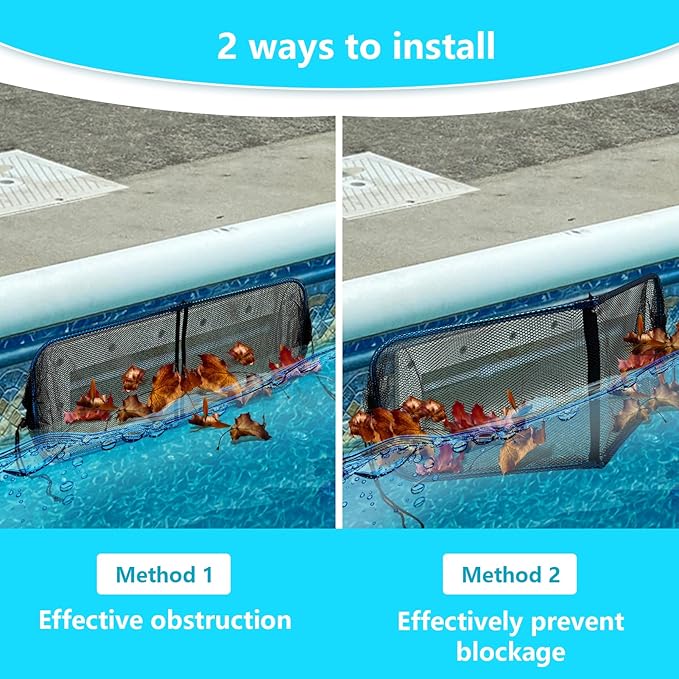 Pool Skimmer Screen Guard, Anti Rust Swimming Pool Skimmer Leaf Guard Net Blocker for Inground Above Ground Vinyl Lined, Pool Skimmer Leaf Catcher with Fine Mesh & Ultra Fine Mesh Easy to Install