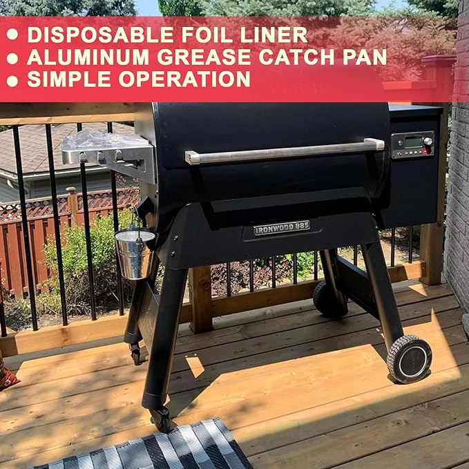 30 Pack BAC407 Grease Bucket Liner for Traeger Ironwood 885/650 Drip tray, Traeger Pro 780/575 Grill Drip Tray Liner Accessories, Traeger Drip Tray Liner 20/22/34 Series Grill Accessories, 4.9" x 4"