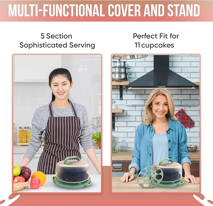 10 inch Buntz Cake Pan Non stick with 12in Cake Carrier for Easy Transportation - Premium Fluted Cake Pans For Oven, Cake Mold, Moldes para Gelatinas