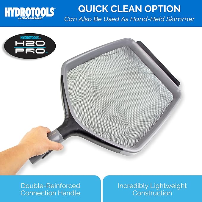 SWIMLINE HYDROTOOLS 80600 H20 Pro Series Professional Service-Grade Leaf Skimmer Head With Rubber Bumper | For Swimming Pool Spa Pond Hot Tub | Leaves Bugs Debris Cleaning | Heavy Duty Extra Large