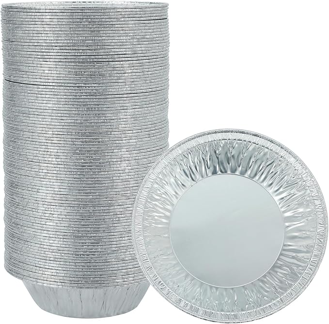Pie Pans (100 Pack) 5 inch HEAVY-DUTY Disposable Aluminum Foil pie/tart Pans for Baking Personal Mini Pies, Foil Pie Tin for Bakeries, Cafes,Easily Stack & Store, Freeze & Reheat