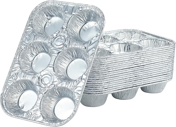 (10pack Muffin Pan 6-Cup Cupcake Aluminum Pans Favorite Muffin Tin Size for Baking Cupcakes Muffins and Mini Pies - Standard Size