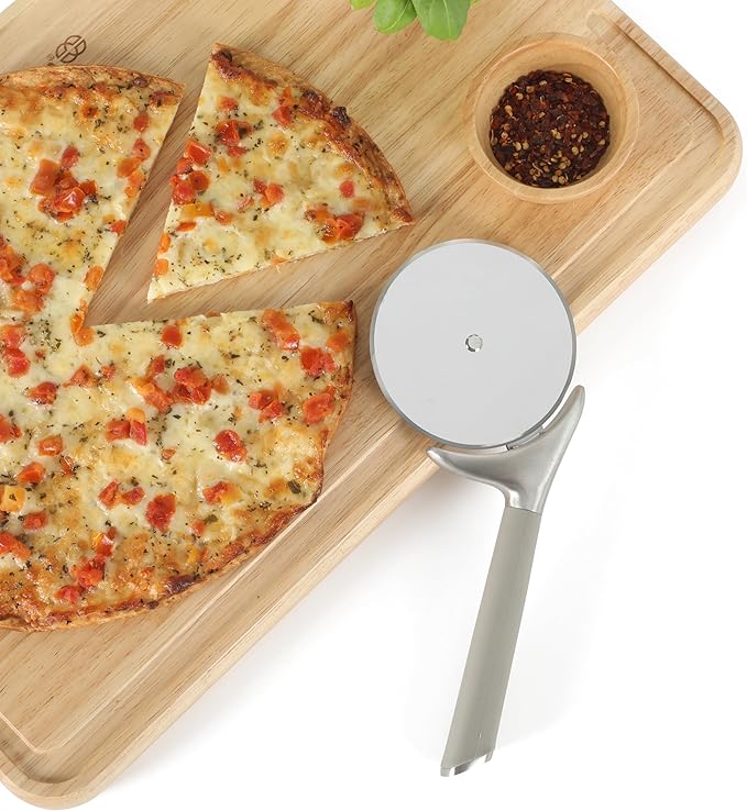 Calphalon Edge Stainless Steel Pizza Cutter w/Thermoplastic Rubber Handle - Taupe