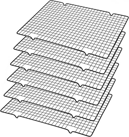 6 Packs Cooling Racks 16"x10" Baking Rack for Cooking and Baking Oven Wire Rack Cooling Drying Roasting Rack Heavy Duty Baking Rack for Roasting Cooking Grilling Drying