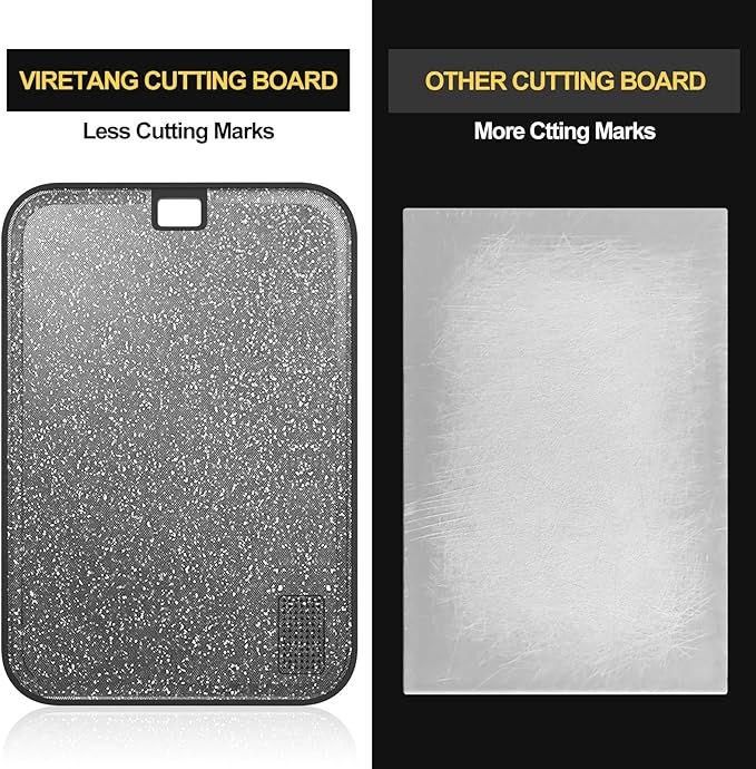 Plastic Cutting Board Dishwasher Safe, 15 x 10 inch Large Cutting Board for Meat with Juice Grooves, Non-Slip, Reversible and Knife-Friendly Cutting Board Household Essentials（Black）
