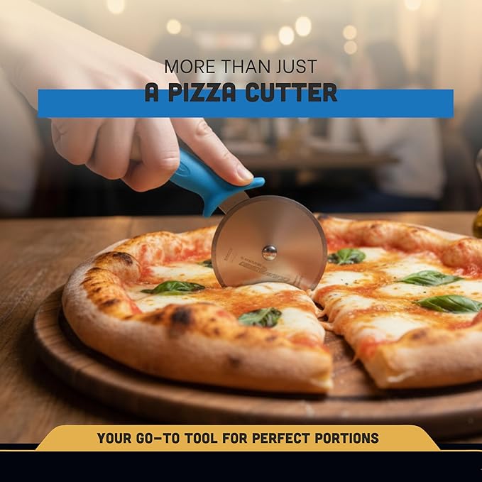 Dexter-Russell P177AH 4-Inch Pizza Cutter with High-Heat Blue Handle | DEXSTEEL® Stain-Free High Carbon Steel Blade | Commercial Grade, Dishwasher Safe