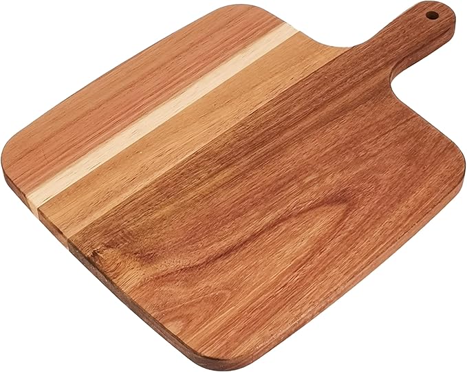 ZeQi Acacia Wood Cutting Board with Handle 14''X10'' / Charcuterie Board/Serving Board/Cheese, Bread, Vegetables & Fruits Serving Board