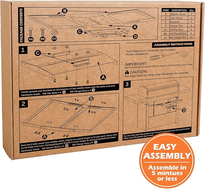 Grease Tray with Catch Pan - Dyna Glo Grill Replacement Parts, Adjustable Stainless Drip Pan for Gas Grill Models from Dyna Glo, Nexgrill, Expert Grill, Kenmore, BHG and More (Width 30"-36")