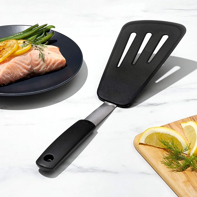 OXO Good Grips Silicone Flexible Omelet Turner,Black