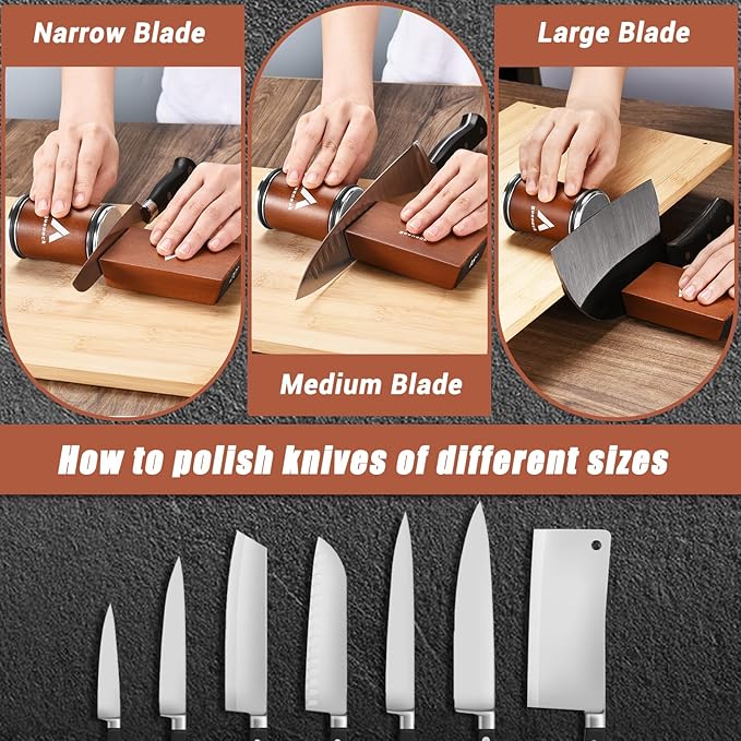 Rolling Knife Sharpener Tool for Kitchen Knifes.Industrial diamond grinding discs,Knife Sharpener Support 15° & 20° Magnetic Angles.Afilador De Cuchillos