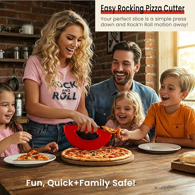 Rock'n Roll Pizza Cutter Red