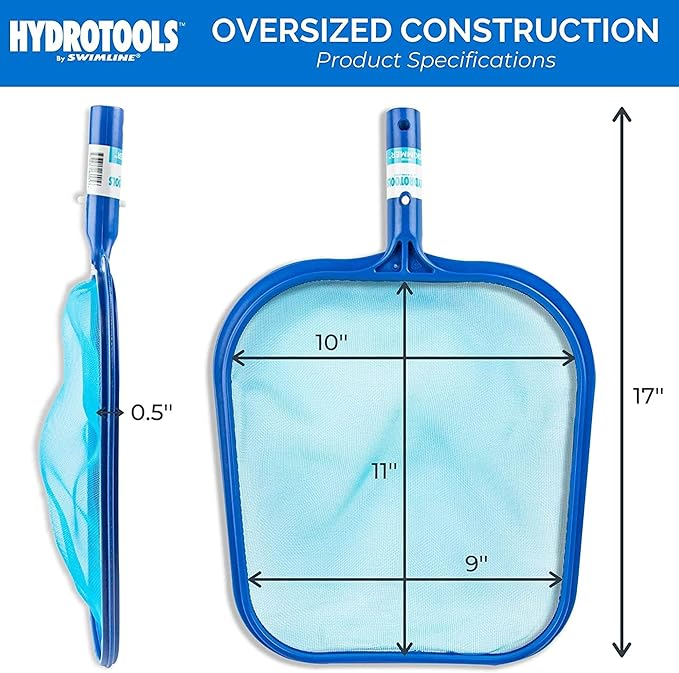 SWIMLINE HYDROTOOLS 8005 Introductory Residential Leaf Skimmer Net Head Cleaner | For Swimming Pool Spa Fountain Pond Hot Tub | Leaves Bugs Debris Fine Cleaning Maintenance | Heavy Duty Extra Large
