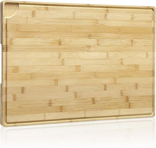GarveeHome 24 x 16 in Bamboo Cutting Board, Large Kitchen Chopping Board with Juicy Groove, Wooden Butcher Block Cutting Board Perfect for Meat, Cheese, Vegetables, Fruits
