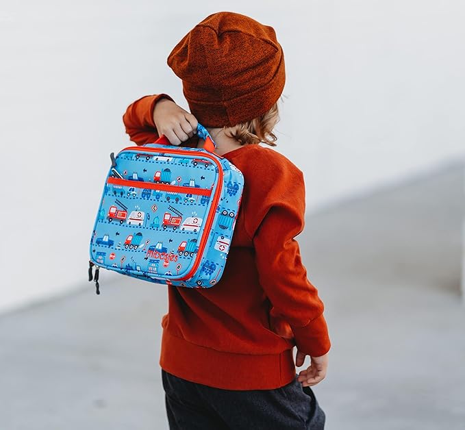 mibasies Kids Lunch Box for Boys Toddler, Insulated and Reusable Lunch Bag for School, Car