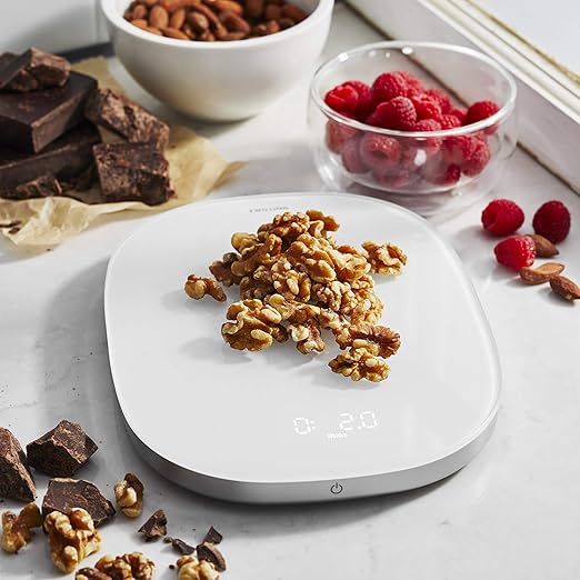 ZWILLING Enfinigy Digital Kitchen Food Scale, Max Weight 22lbs, Grams & Ounces, .1-gram Accuracy, White
