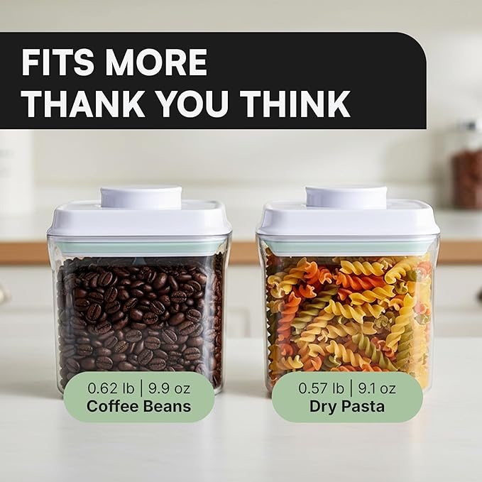 Bop Top Airtight Food Storage Containers with Lid 28 oz | Kitchen Canister Sets | Air Tight Pantry Container | Pop Top Dry Food Storage Containers for Snacks, Sugar, Flour, Baking, Cereal, Pasta