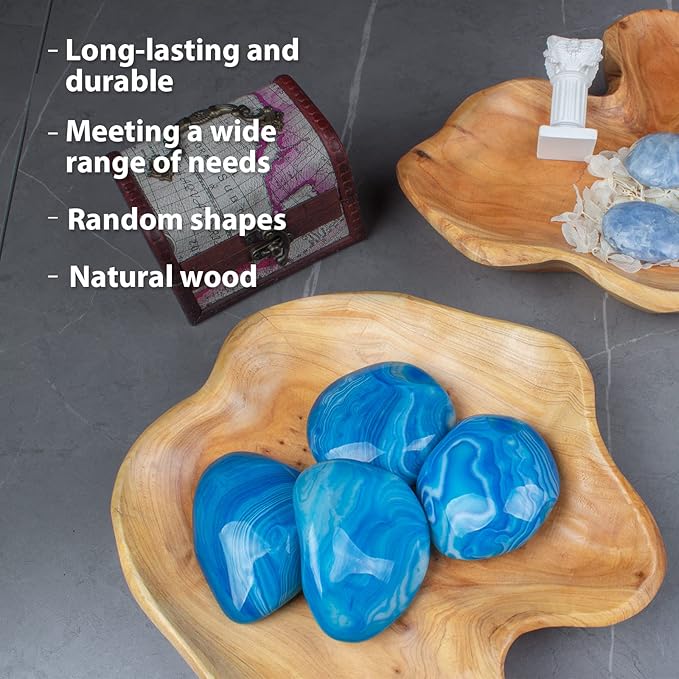 Natural Wood Fruit Bowl, Unique Handmade Wood Serving Platter, Fruit Snack Dish for Sandwich Bread Serving, Appetizer Display, Vintage Ring Dish, Hand Carved Artworks，13-14in