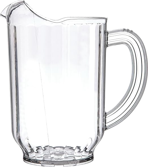 Carlisle FoodService Products Versapour Clear Pitcher Tall Pitcher for Kitchens, Restaurants, and Catering, Plastic, 60 Ounces, Clear