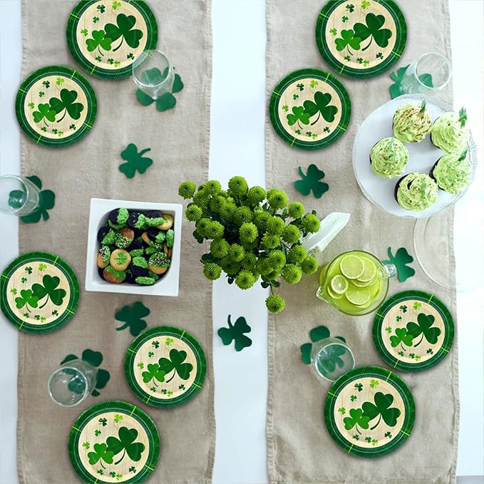 St Patrick's Day 40Pcs Disposable Paper Plates,Including 20pcs 9" and 20pcs 7" Plates,Strong and Sturdy Disposable Plates for St Patrick's Day Party, Dinner, Holiday, Picnic,Dinner Table, Wedding