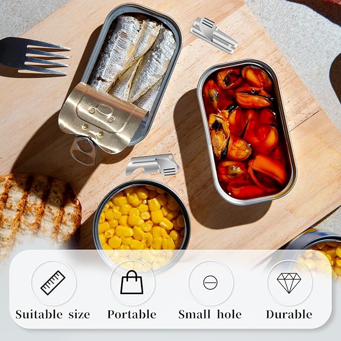 12pcs Can Opener,P-57 and P-51 Can Openers with Key Rings,Stainless Steel Camping Opener,Portable Army Survival for Traveling