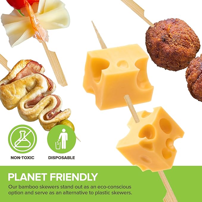 500 Bamboo Appetizer Forks, 3.5" Disposable Bamboo Fork for Charcuterie, Mini Forks for Appetizers, Cocktail Forks for Weddings, Small Appetizer Picks