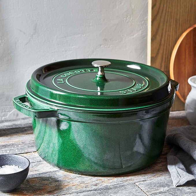 Staub 5.5 Quart Round Cocotte, Basil