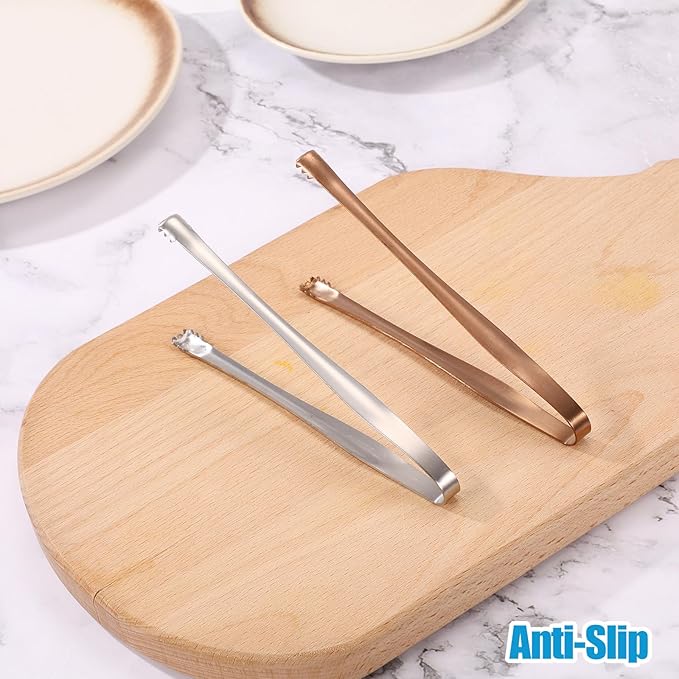 2pcs Egg Chalaza Removal Tool, Stainless Steel Toothed Egg Chalaza Membrane Remover Eggshell Fragment Remover Kitchen Tongs for Cooking Bakers Chefs (Silver-Color, Rose-Gold)