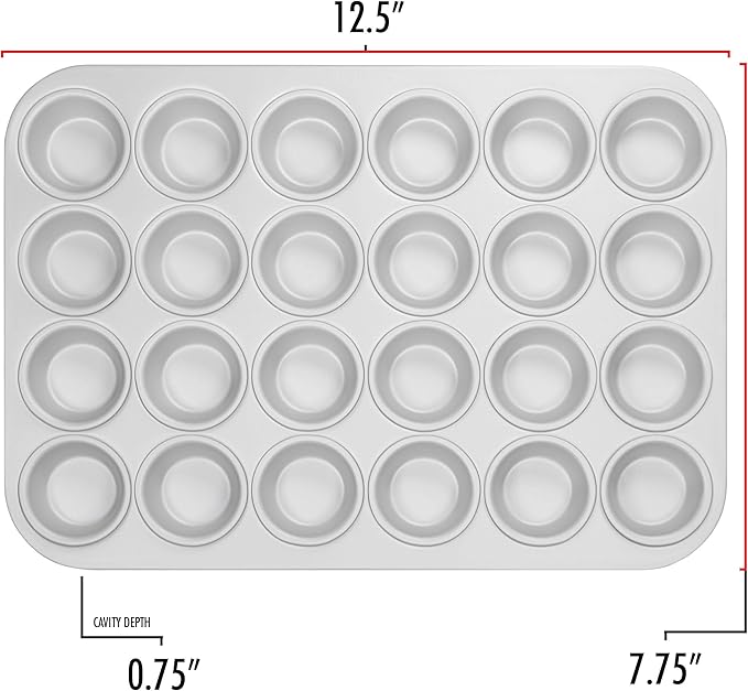 Fat Daddio's Anodized Aluminum Mini Muffin Pan, 11.2 x 15.8 Inch