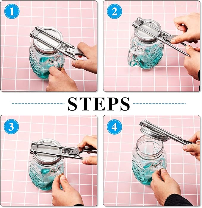 Patelai 2 Pieces Master Opener Adjustable Jar and Bottle Adjustable Multifunction Stainless Steel Can Jar Lid Gripper Manual Opener Kitchen Accessories for Weak Hands Seniors