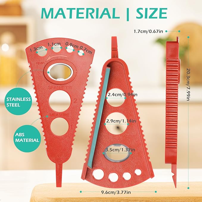 Jar Opener for Weak Hands & Seniors, Multi-Functional Bottle Opener Tool for Lids, Tabs, Caps, Pull Rings, 5-in-1 Can Opener Dark Red