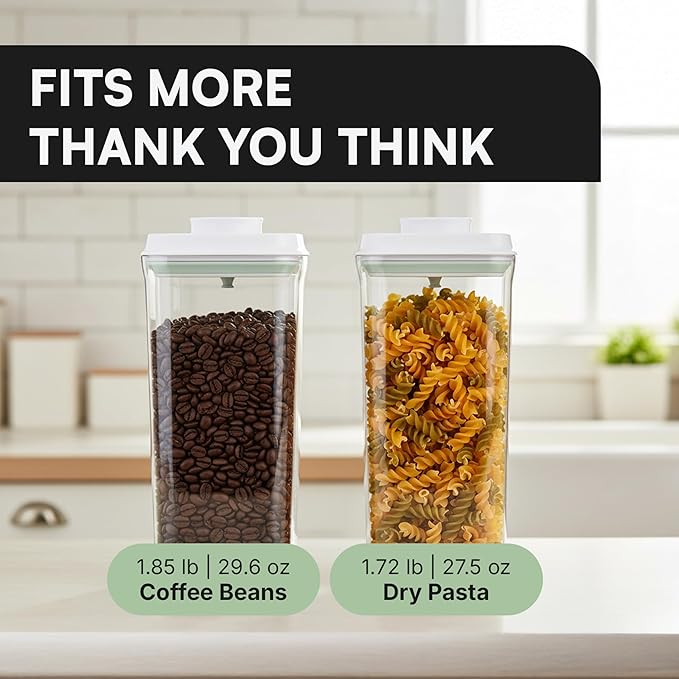Bop Top Airtight Food Storage Containers with Lid 84 oz | Kitchen Canister Sets | Air Tight Pantry Container | Pop Top Dry Food Storage Containers for Snacks, Sugar, Flour, Baking, Cereal, Pasta