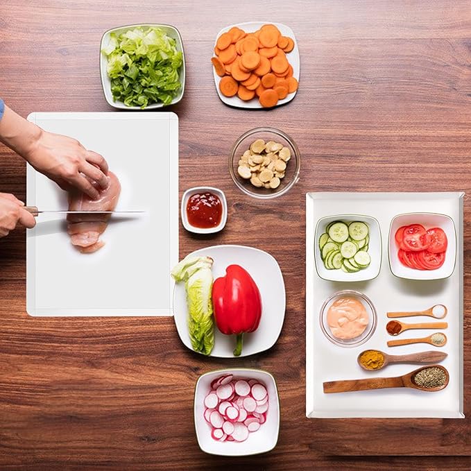 ZVP Disposable Cutting Boards, Collapsible Cutting Board Sheet, Plastic Cutting Board for Kitchen, Flexible Cutting Mats for Commercial Use, 17 x 12 In, 90 Count