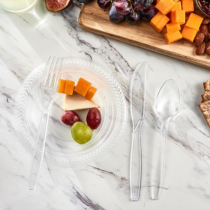 Plasticpro Disposable Clear Plastic Cutlery Disposable utensils Heavyweight 100 Count (Soup Spoons)