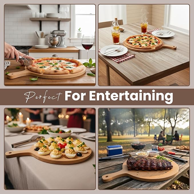 Namre' Deviled Egg Tray for 24 Eggs – Wooden Deviled Egg Plate & Holder with Handle, Reversible Pizza Peel & Serving Tray, Easter Deviled Egg Platter