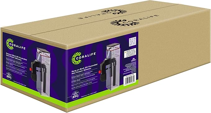 Coralife Aquarium Fish Tank Marine Salt Water DC-Controlled Variable Speed Mini Protein Skimmer, Up To 65 Gallons