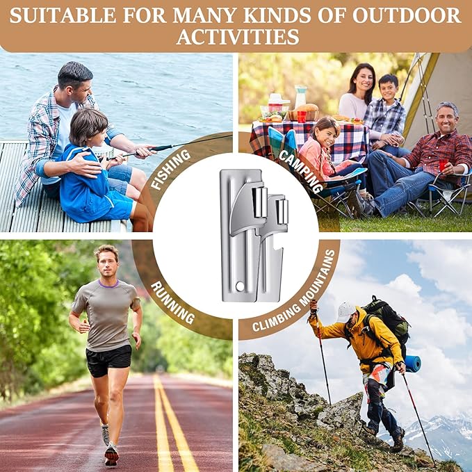 P-38 and P-51 Military Style Can Openers with Key Rings Stainless Steel Camping Can Opener Portable for Kitchen Travel Camping Survival(12 Set)
