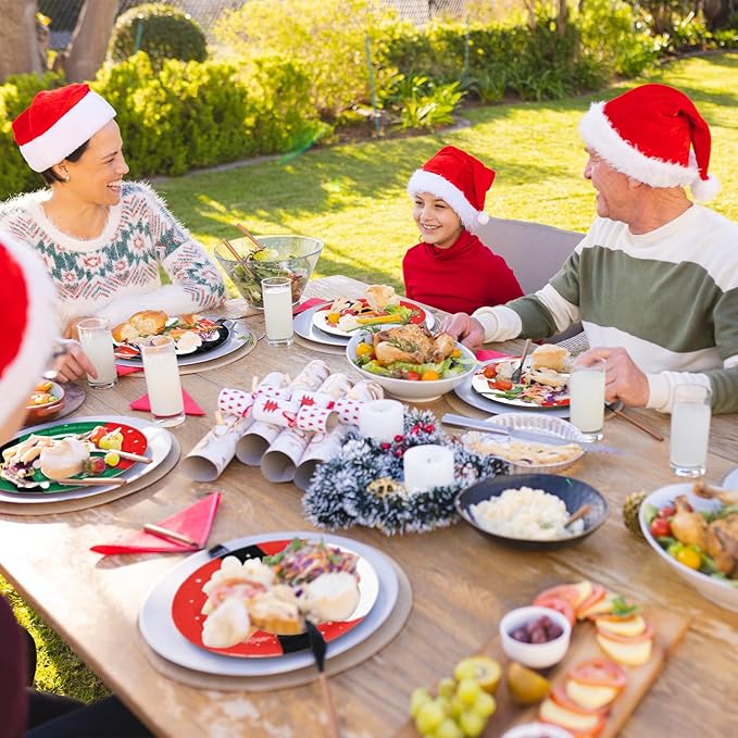 48 Pcs Christmas Party Paper Plates, Colorful Christmas Themed Dessert Plates 7" Christmas Snowman Party Disposable Plates for Xmas Winter Holiday Dining Kitchen Party Favors