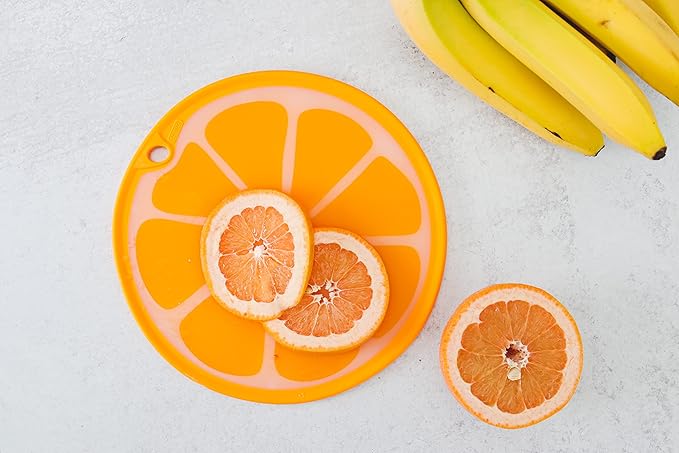 Dexas Citrus Slice Cutting Board/Serving Board 9 inches, Orange