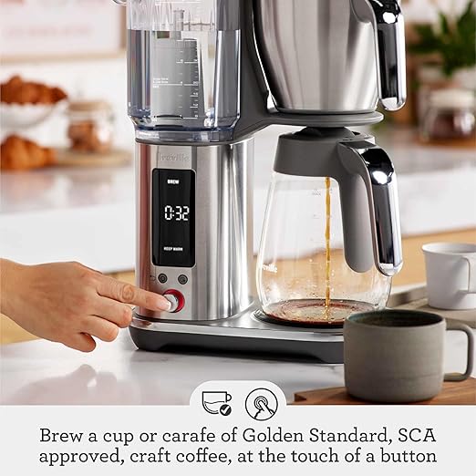 Breville Luxe Drip Coffee Machine BDC415OLT, Olive Tapenade, Glass Carafe