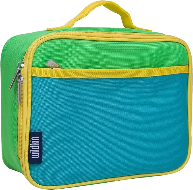 Wildkin Kids Insulated Lunch Box – Durable and Reusable for School & Travel - Monster Green