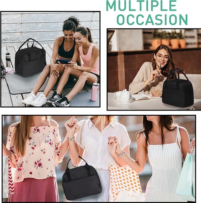 VLM Lunch Bag,Lunch Box for Women Men,Reusable Insulated Lunch Tote,Small Leakproof Cute Lunch Cooler with High Capacity for Work,Picnic,Campin