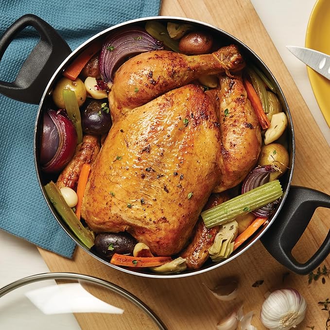 Farberware Cookware Nonstick Stockpot with Lid, 10.5 Quart, Aqua