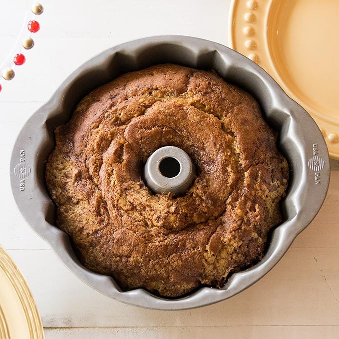 USA Pan Bakeware Nonstick Fluted Tube Cake Pan, Aluminized Steel 10-Inch