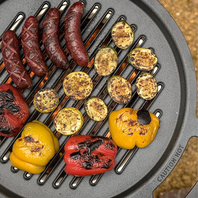 Solo Stove Large Cast Iron Grill Top, Cookware for Bonfire and Yukon fire pit, Fireplace accessory, Cooking surface: 17.75", Weight: 17 lbs