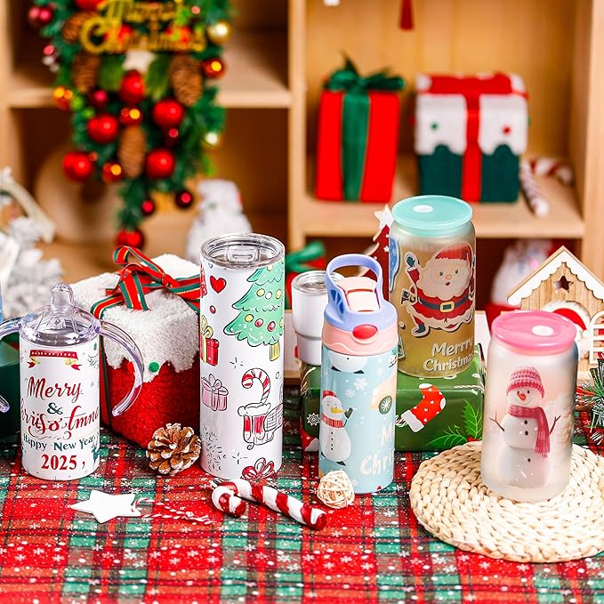 Joyclub 25 Pack 20 oz Sublimation Tumblers Bulk Sublimation Blanks for Heat Transfer Double Wall Insulated Straight SkinnyTumbler with Individually Gift Box and Shrink Wrap Film