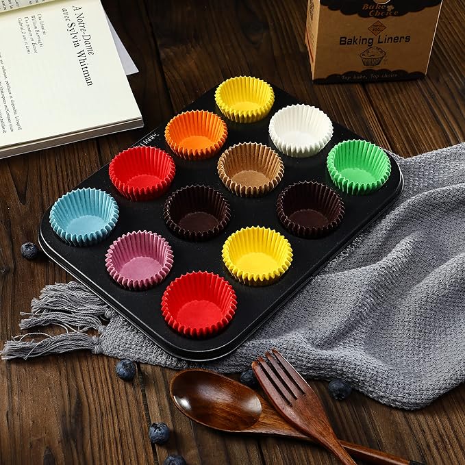 Non-Stick 400pcs Mini Cupcake Liners for Baking, Natural parchment muffin liners for Mini Muffin Pan, Cupcake Pan, Food Grade, Non Stick, Greaseproof